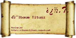 Ölbaum Titusz névjegykártya